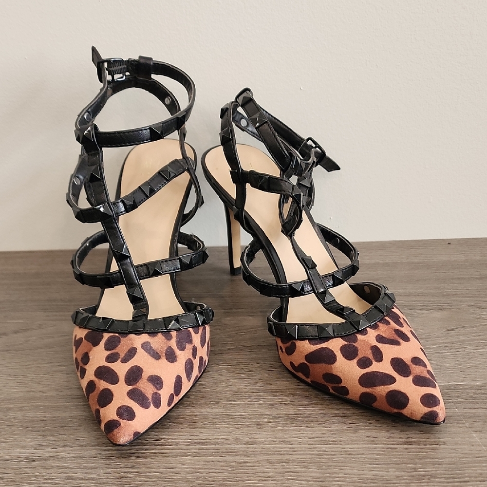 Mix No. 6 Black and Brown Strappy Heels